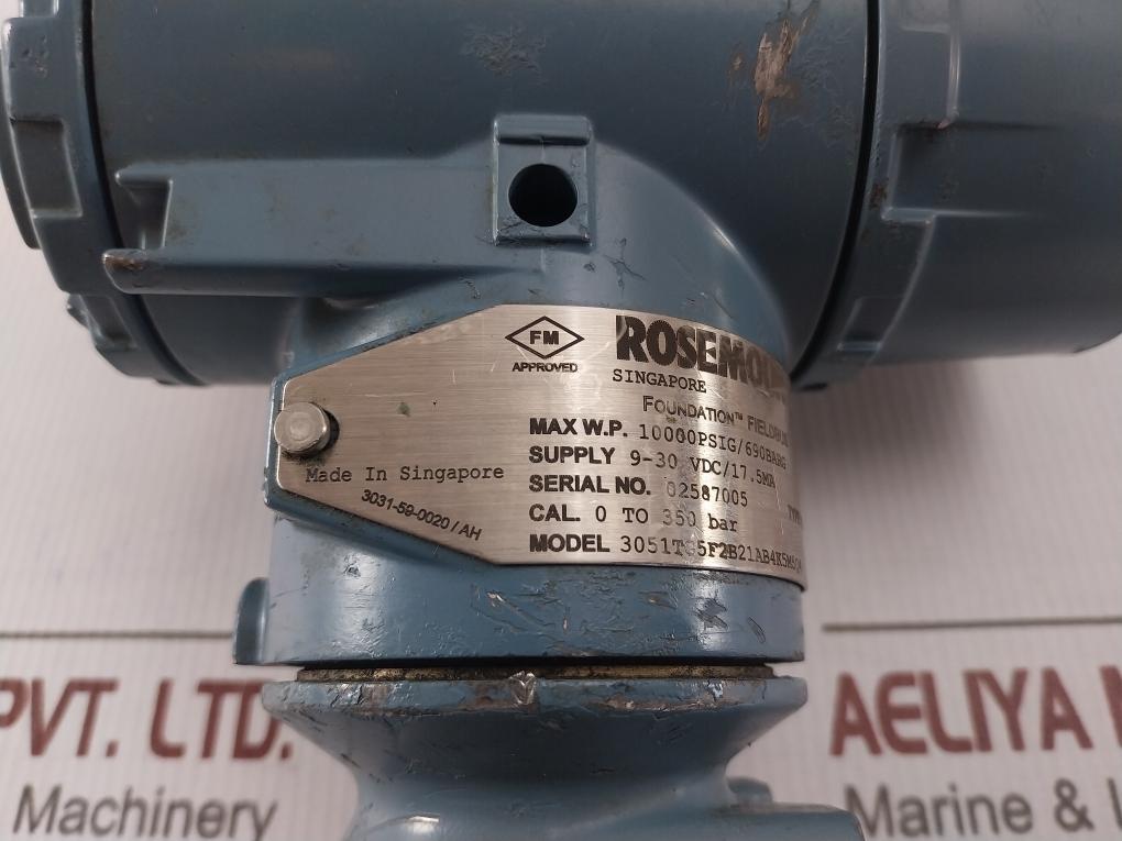 Rosemount 3051Tg5F2B21Ab4K5M5Q4 Pressure Transmitter 9-30 Vdc/17.5Ma 0-350 Bar