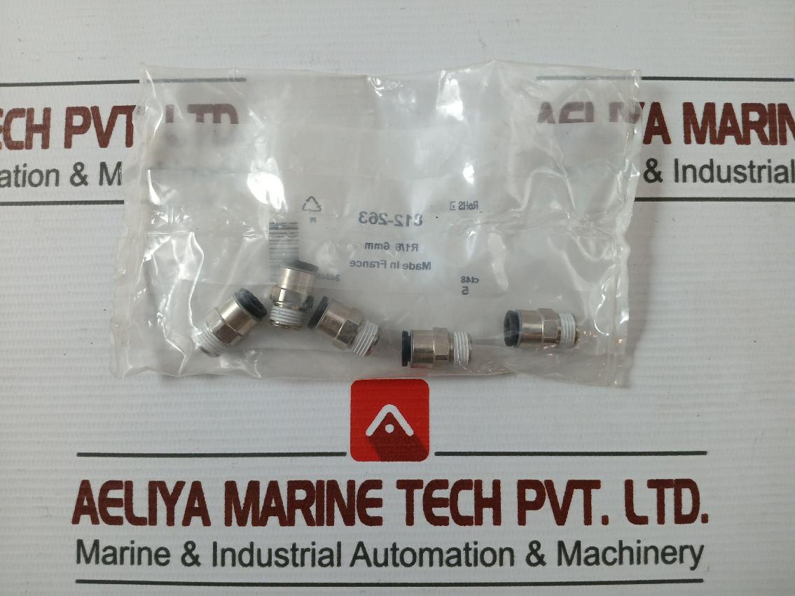 Rs 812-263 Pneumatic Straight Connector/Fitting R1/8 6Mm (1 Packet = 5 Pcs)