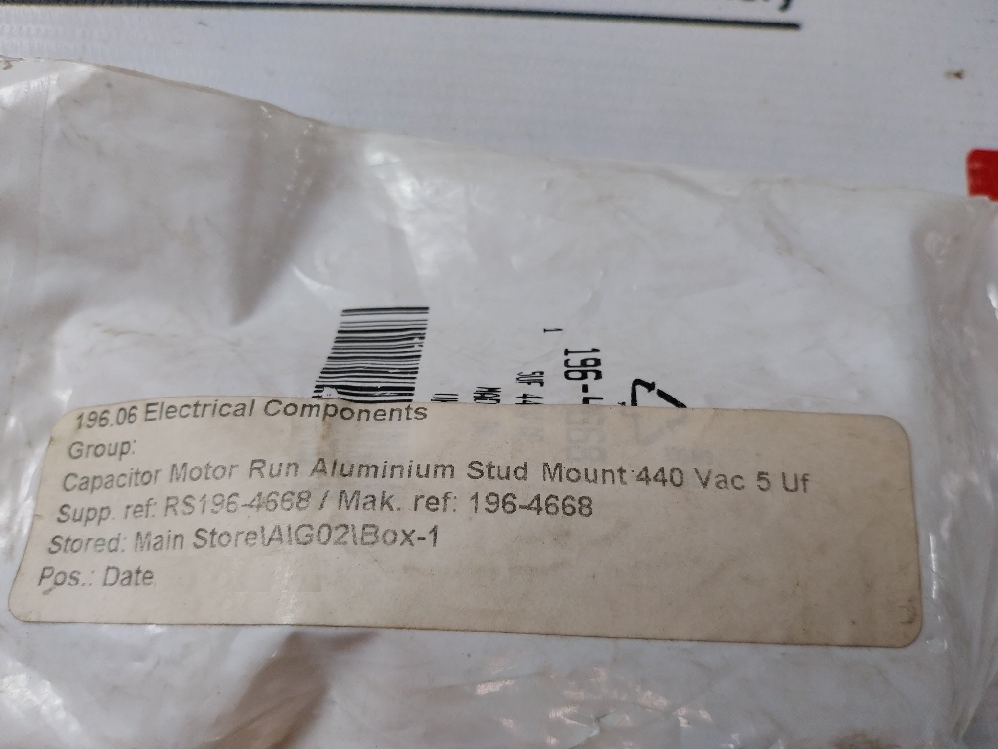 Rs Mr-a-t-s-nf Polypropylene Film Capacitor 440Vac 50/60Hz Capacitor Motor Run