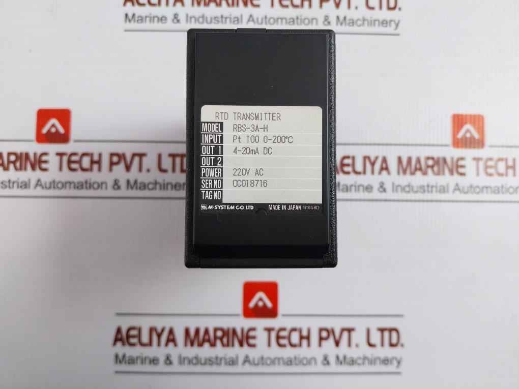 Rtd Transmitter 220V Ac M-system Rbs-3A-h