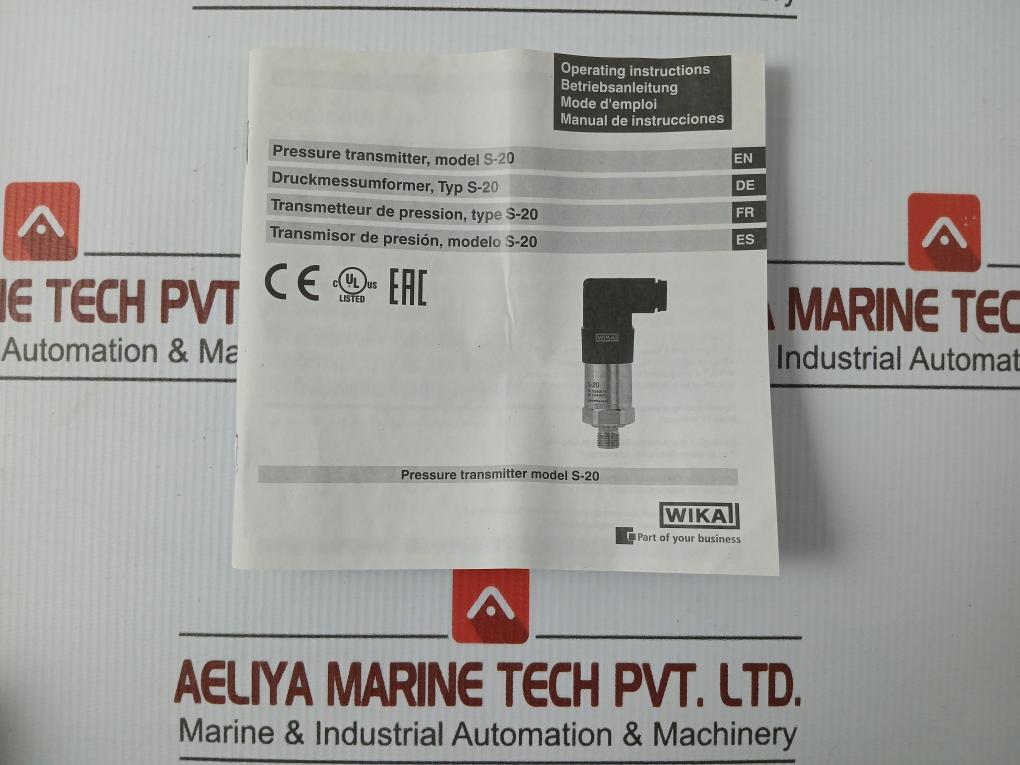 S-20 Wika Pressure Sensor Transmitter Power Supply 8-35V Max. 25Ma