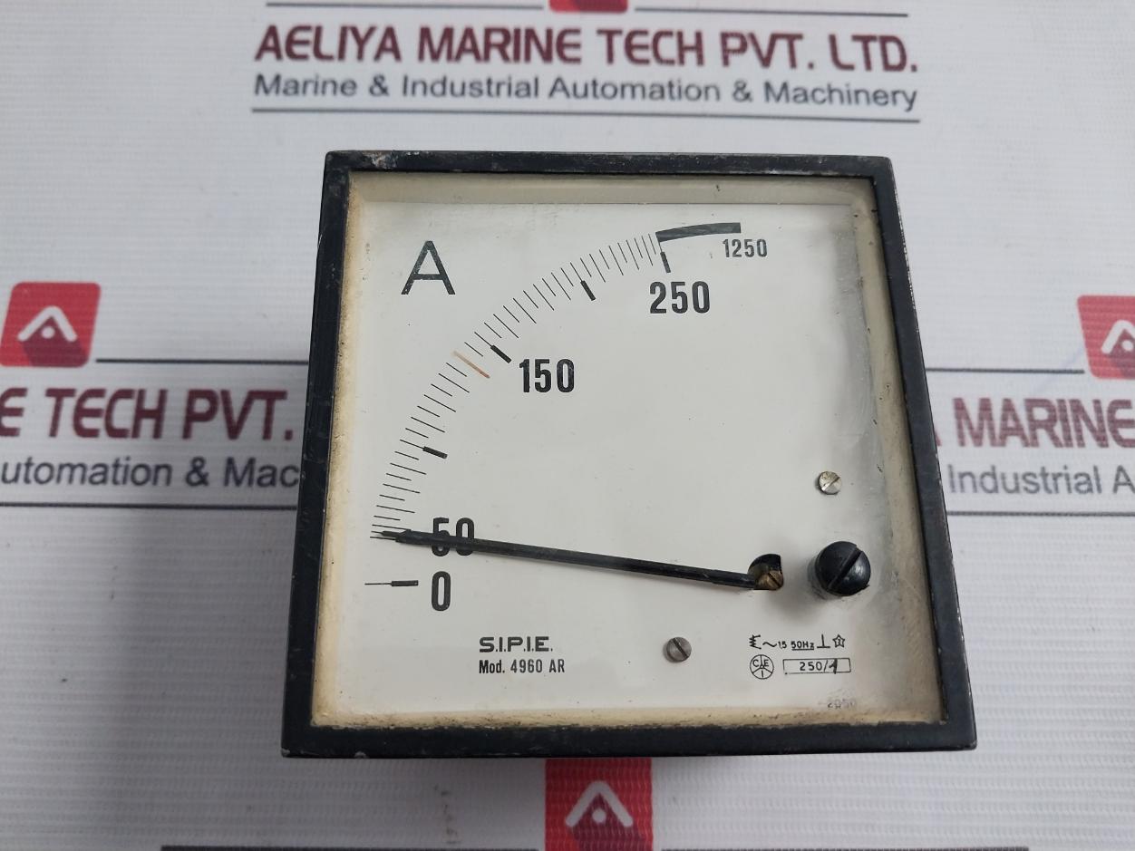 S.I.P.I.E. 4960 Ar Analog Ammeter 1.5 50Hz 0 To 250/1250 A