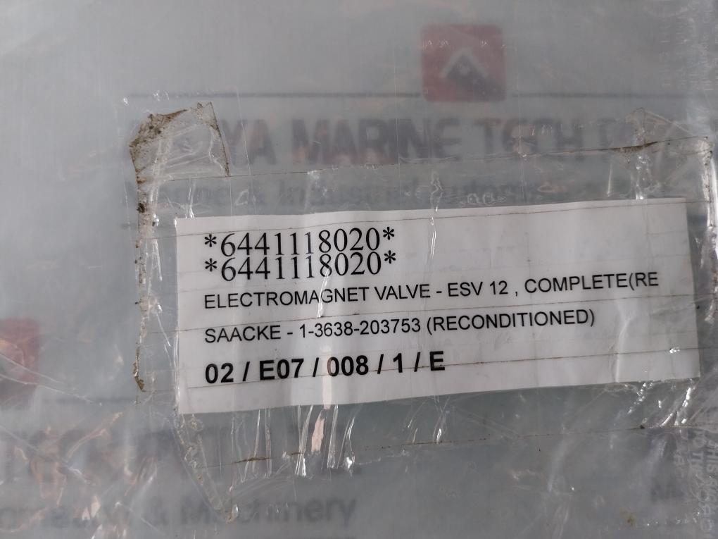 Saacke Esv 12 Electromagnet Valve, 6441118020, 230V, 5 Bar, Ip65