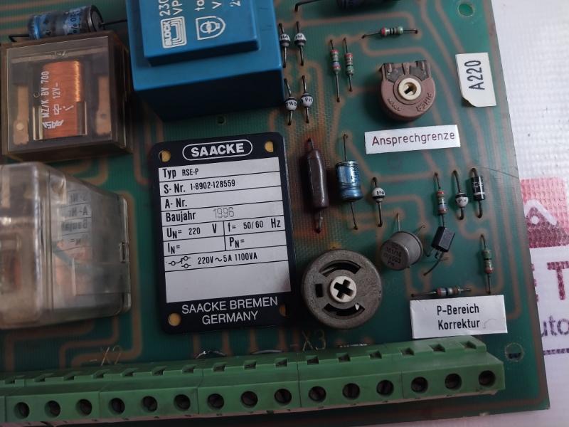 Saacke RSE-P PCB CARD 220V 50/60HZ 1100VA