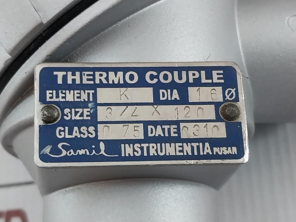 Samil Instrumentia L-117, D-12, T-3/4 Npt= Mm Element K Thermo Couple