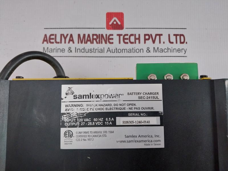 Samlex Input: 120 Vac 60Hz 6.5A Automatic Battery Charger Sec-2415Ul