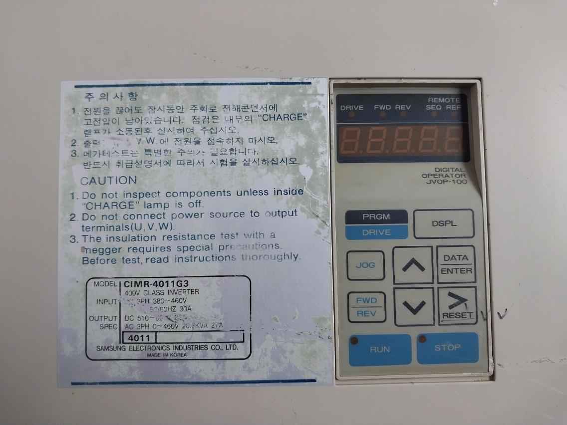 Samsung Cimr-4011G3 400V Class Inverter Etc613050 Rev: 2 Ac 3Ph 380-460V 50/60Hz