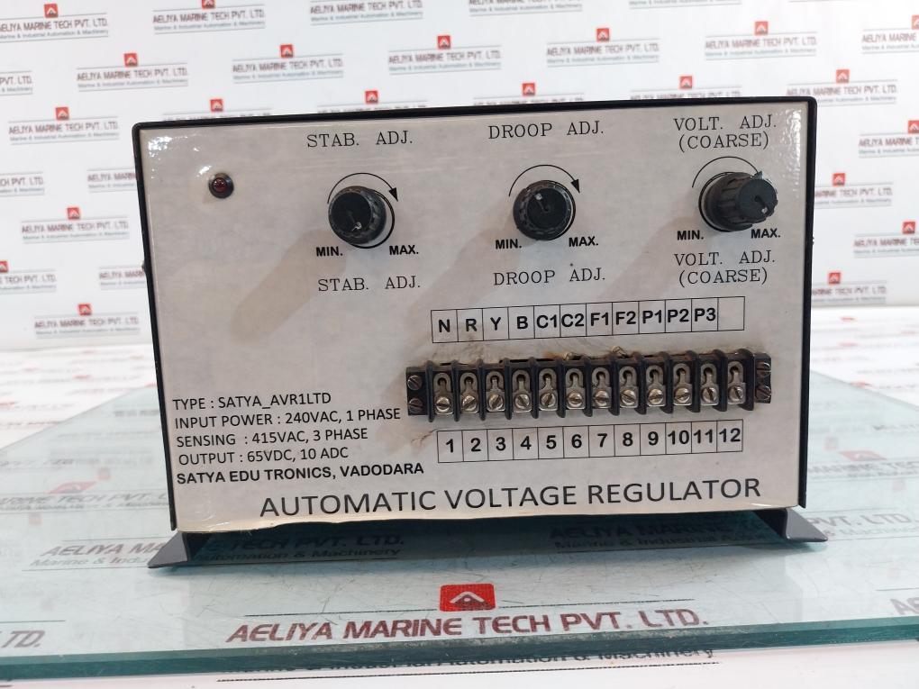 Satya EDU Tronics AVR1LTD Automatic Voltage Regulator 240VAC Input 415VAC