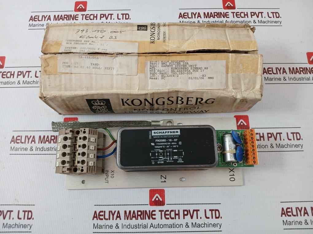Fn2080-10-07 Schaffner 110-250Vac/50-60Hz Power Line Filter