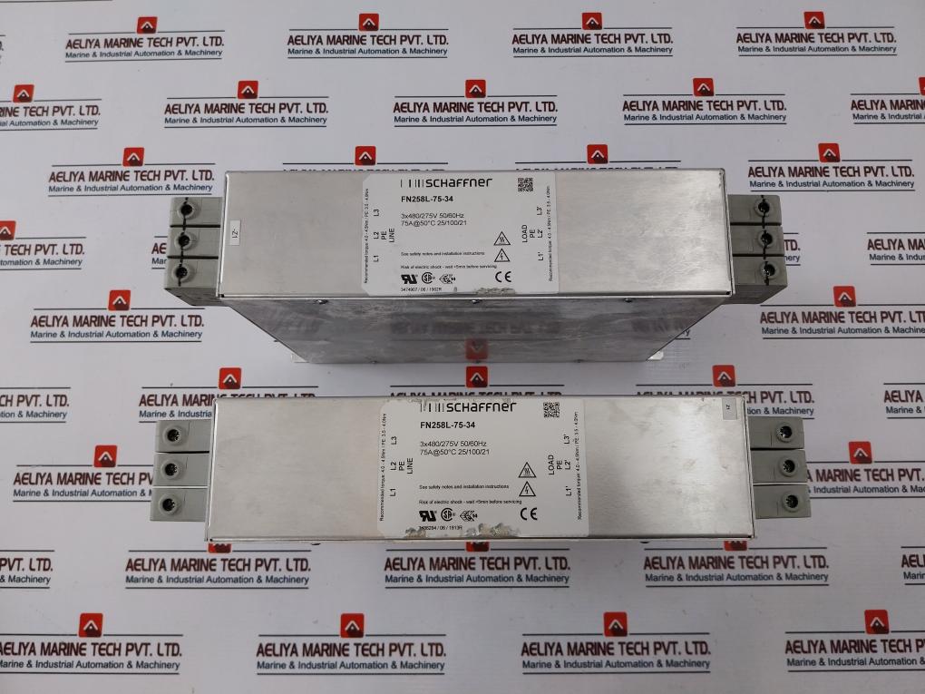 Schaffner Fn258L-75-34 Power Line Filter Stb 25, 600V