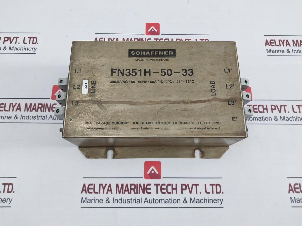 Schaffner Fn351H-50-33 Electro-magnetic Interference Filter 300V 65A