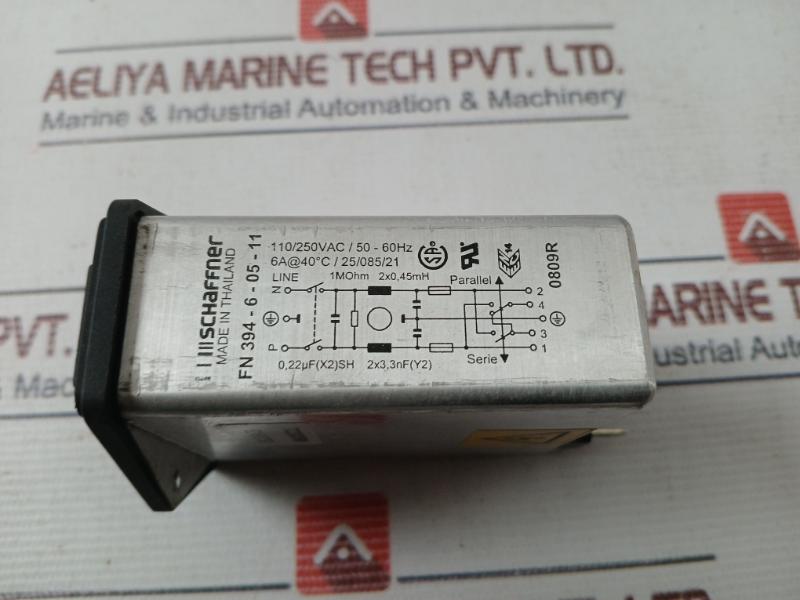 Schaffner Fn 394-6-05-11 Ac Power Entry Module 110/250Vac/50-60Hz