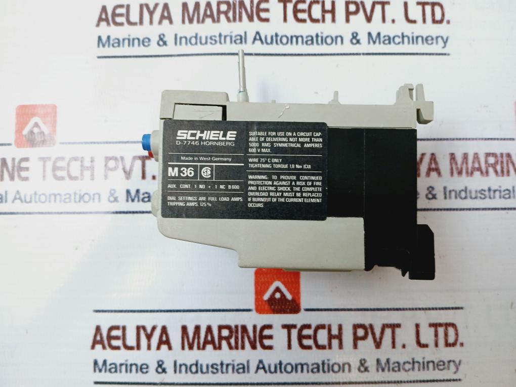 Schiele M36 Thermal Overload Relay 750V 6A 600V