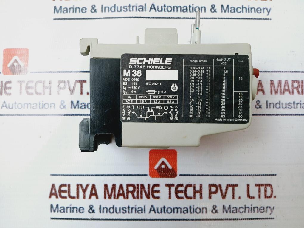 Schiele M36 Thermal Overload Relay 750V 6A 600V
