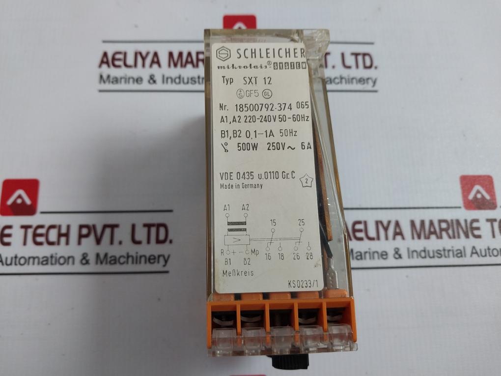 Schleicher SXT 12 Current Measuring Relay 220-240V 50-60HZ 500W 250V-6A 0.1-1A