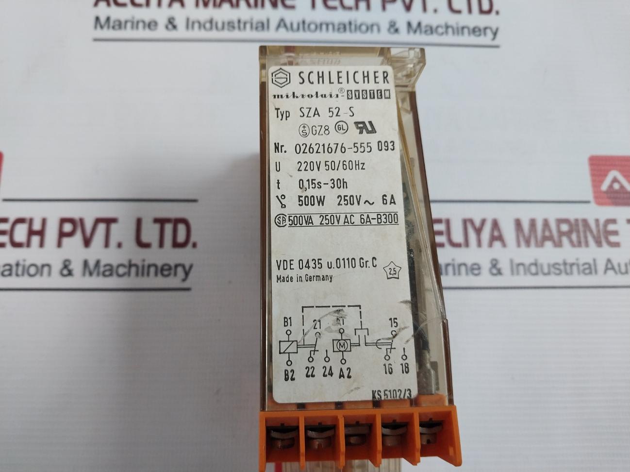 Schleicher Sza 52-s Time Relay 500Va 250Vac 6A-b300