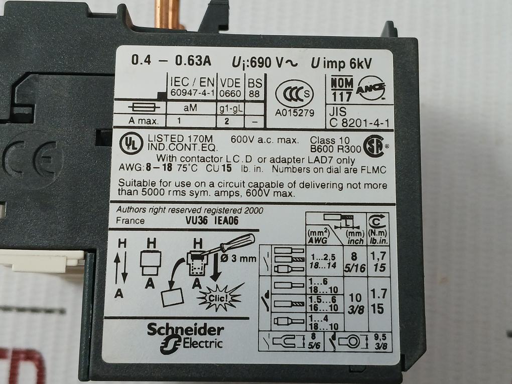 Schneider-Electric-Tesys-Thermal-Overload-Relay-690v-Lrd046-10