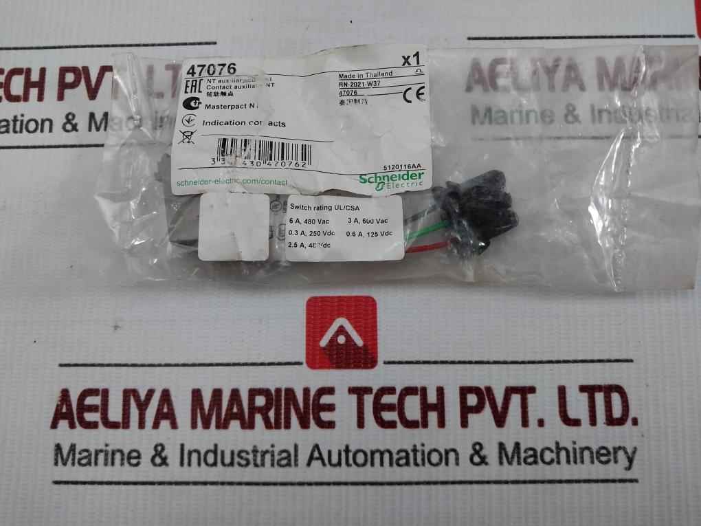 Schneider Electric 6A 480V Auxiliary Contact 47076