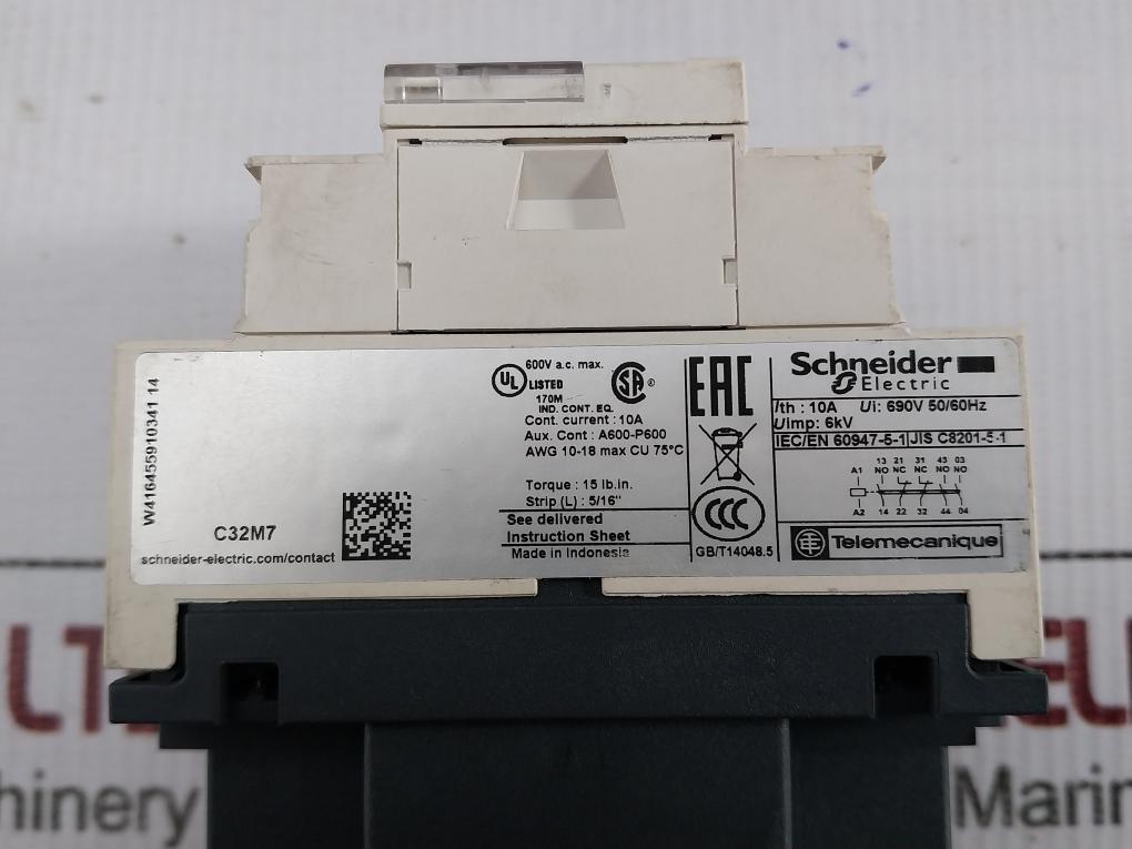 Schneider Electric Control Relay 24V 50/60Hz Part No Cad32 B7