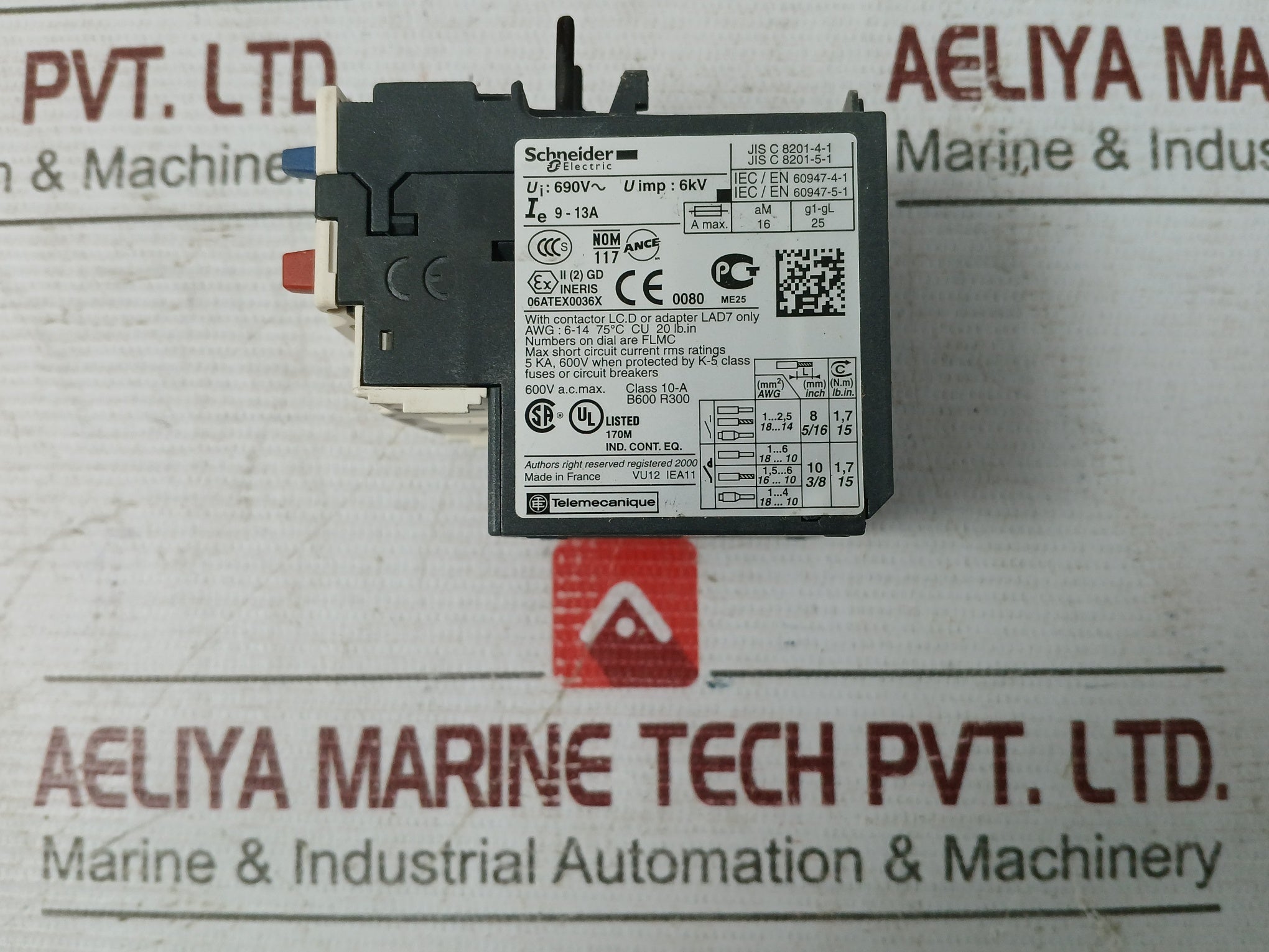 Schneider Electric/Telemecanique Lrd 16 Overload Relay Ie 9-13A 690V 6Kv