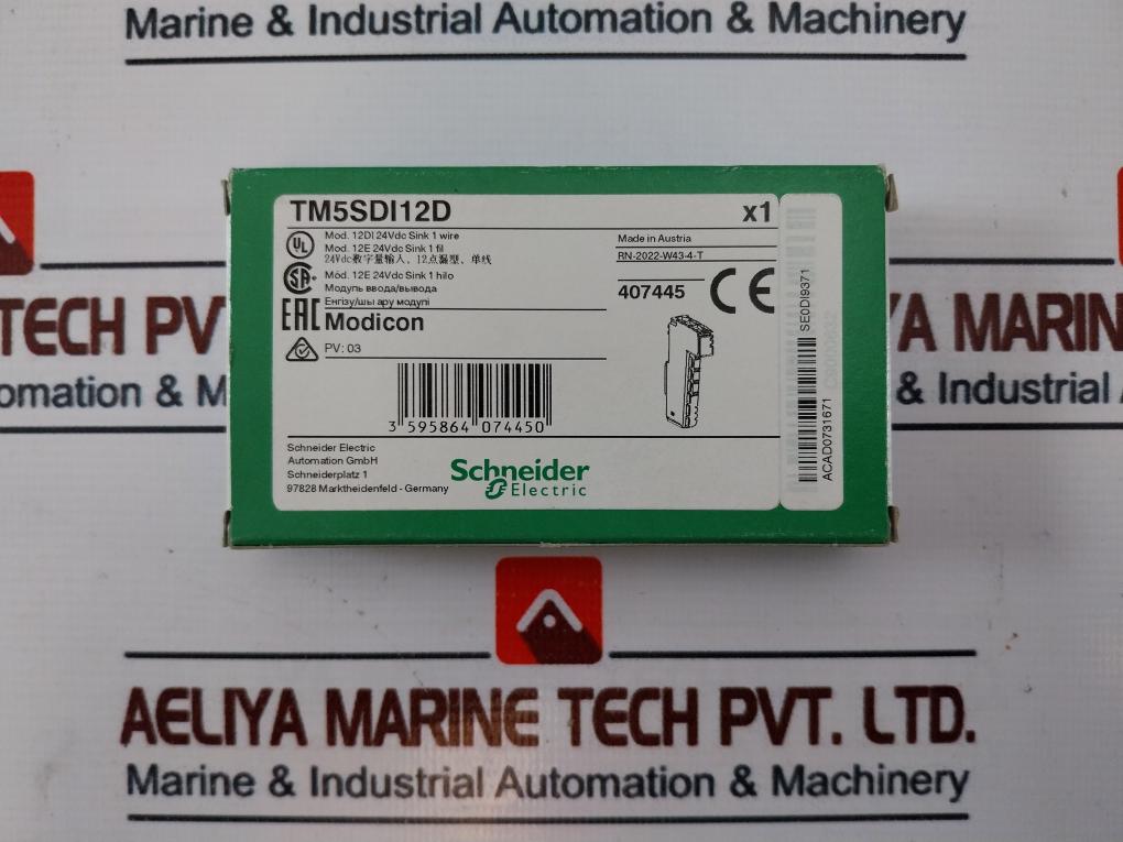 Schneider Electric Tm5Sdi12D Discrete Input Module 12 Di 24Vdc Sink 1 Wire