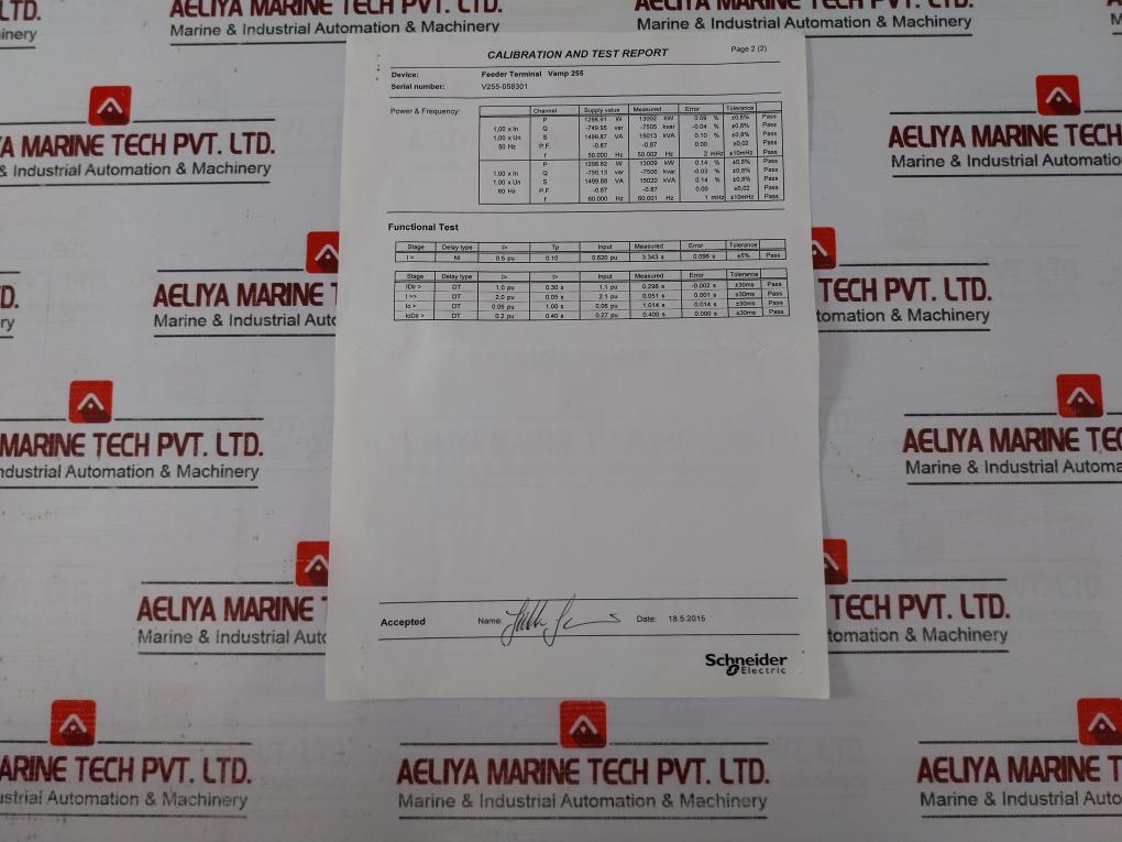 Schneider Electric Vamp 255 Feeder & Motor Manager 100/110v 50/60hz V255-058298