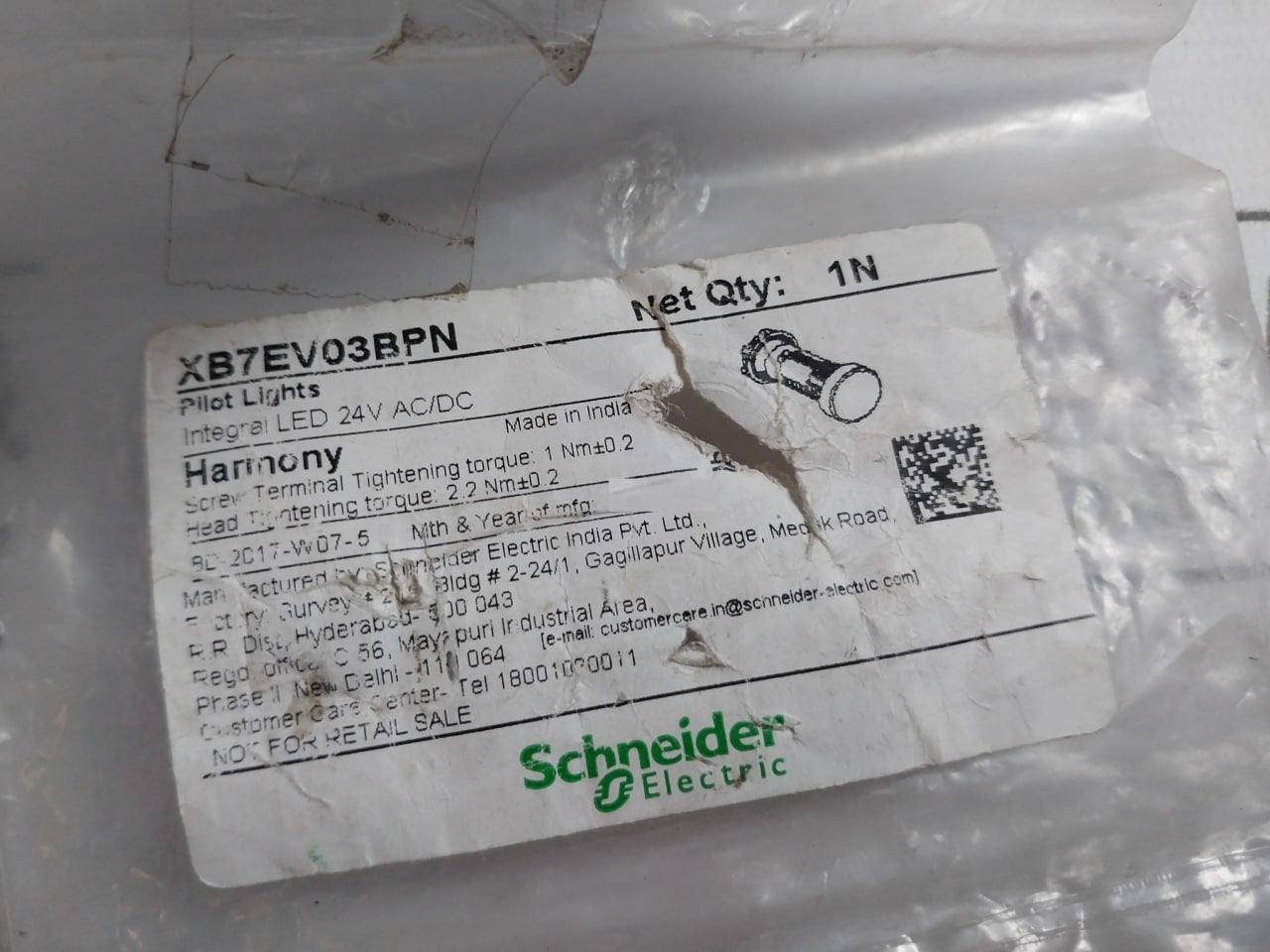 Lot of 10X SCHNEIDER ELECTRIC XB7EV03BPN Monolithic Pilot Light 24V AC/DC