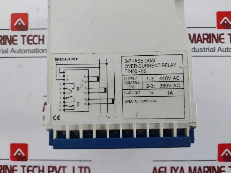 Selco T2400-06 3-phase Dual Over-current Relay 1A 380-440Vac
