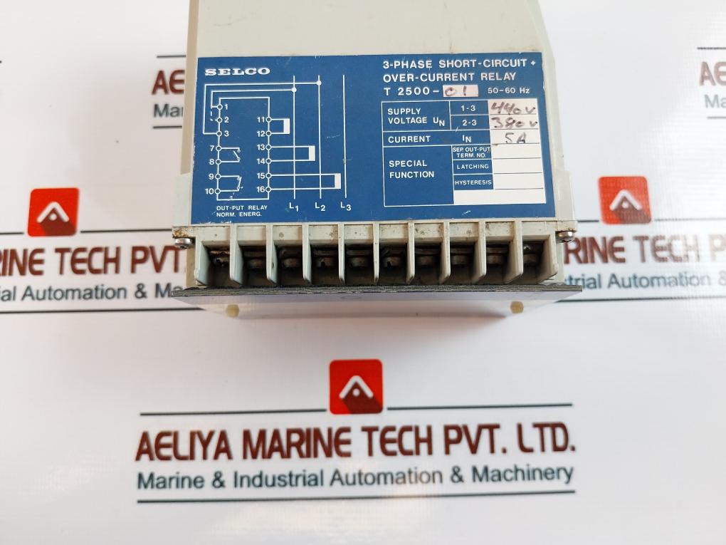 Selco T2500 3-Phase Short-Circuit+Over-Current Relay 50/60 Hz