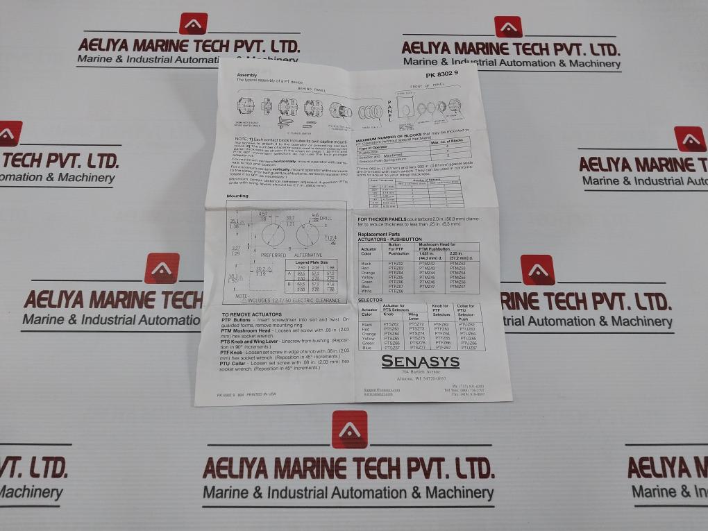 Senasys Ptp42 B Operator Pushbutton For Boilers Control System