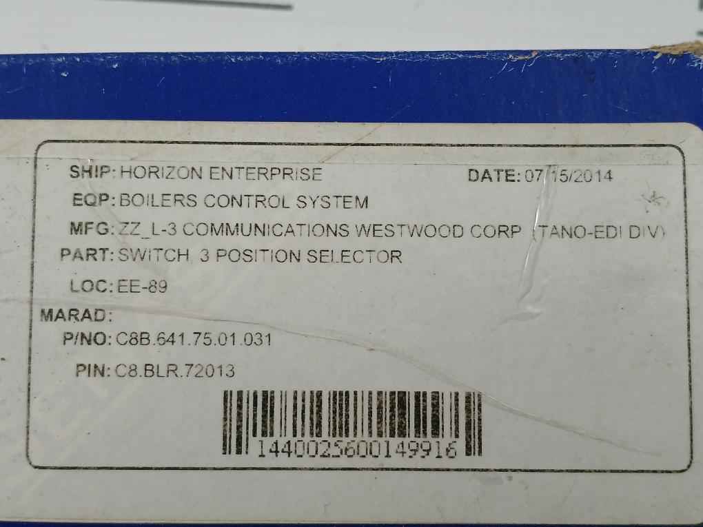 Senasys Ptshe202 B 3 Position Selector Switch
