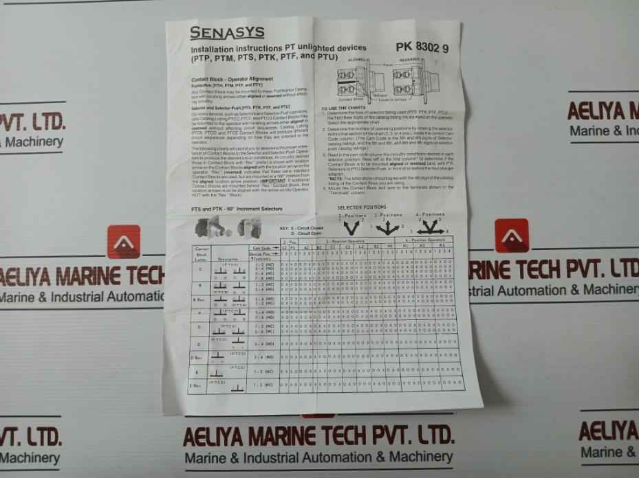 Senasys Ptshe202 B Selector Switch