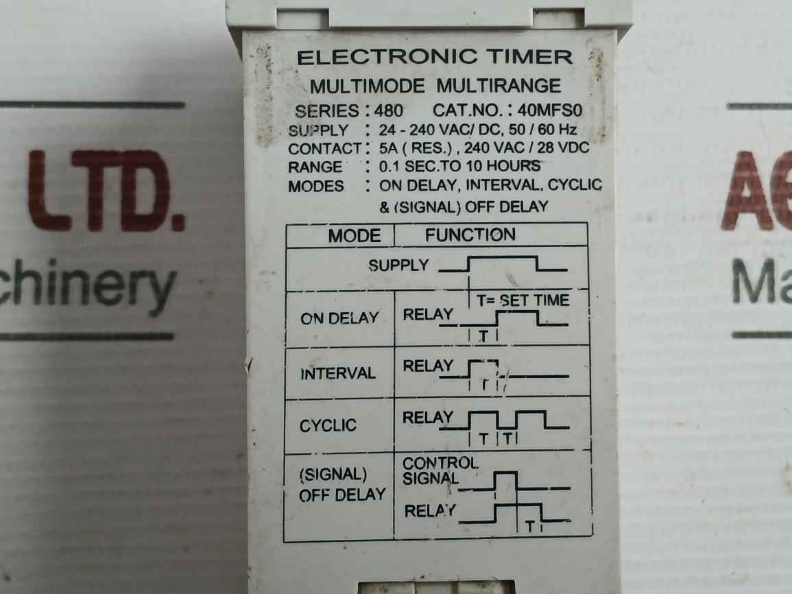 Series-480 0.1 Sec To 10 Hours Electronic Timer 40Mfs0 Brand Gic