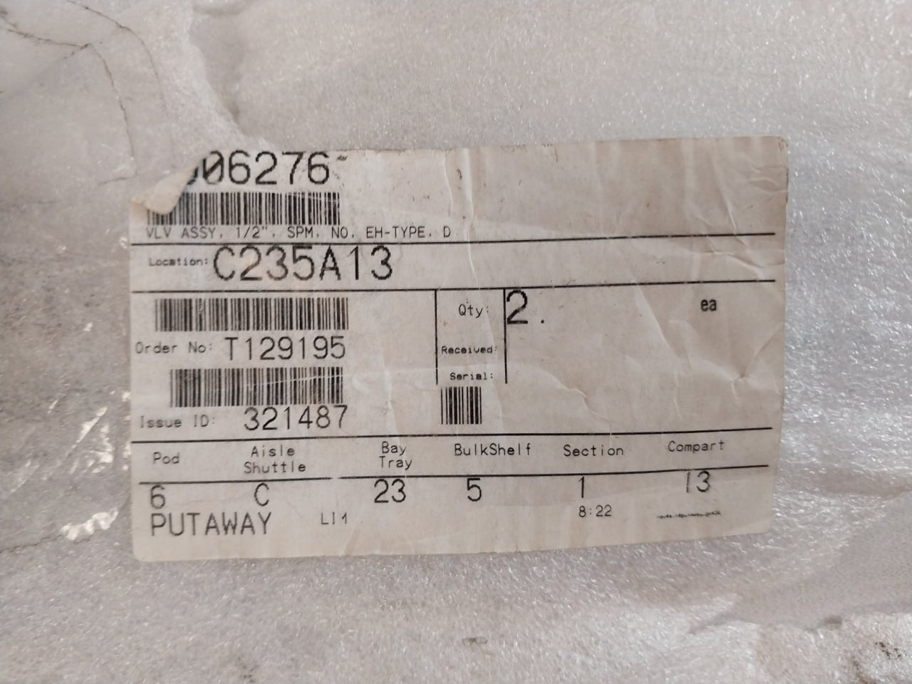 Shaffer 1006497 Spm Valve Assy 1/2 1006276