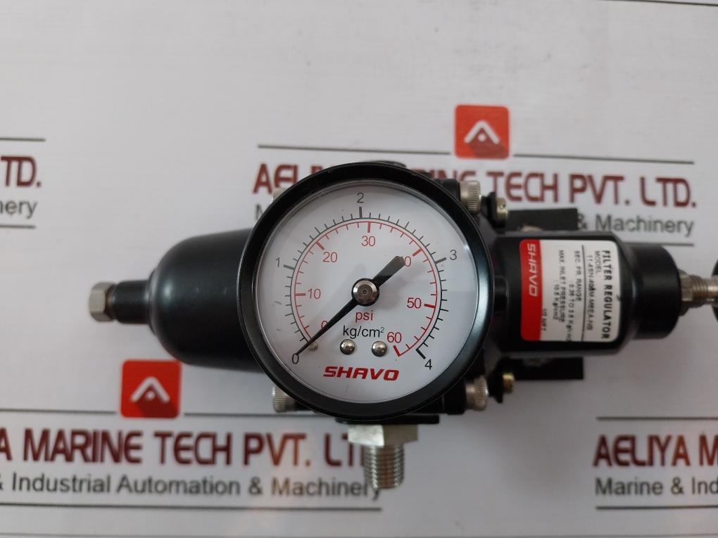 Shavo 11-4Sn-400M-m6Ea-nb Filter Regulator 0-60 Psi 1/2" Npt 10.5 Kg/Cm2