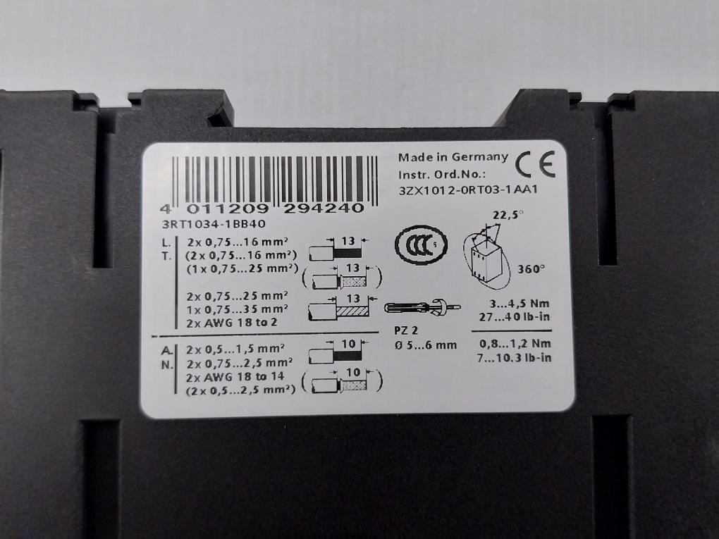 Siemens-24Vdc-32A-15Kw-400V-50-60Hz-3-pole-Power-Contactor-3Rt1034-1Bb40-208855-8