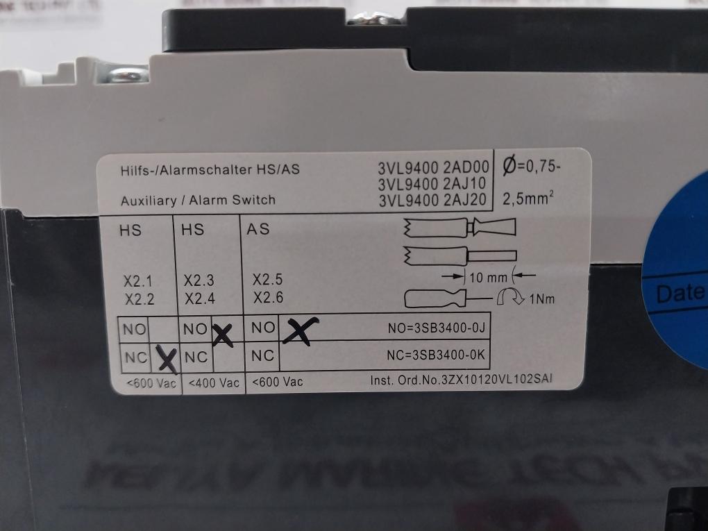 Siemens-Mounting-Screw-Kit-Circuit-Breaker-4-Pole-50-60hz-3vl3725-3tf46-0ad1-8