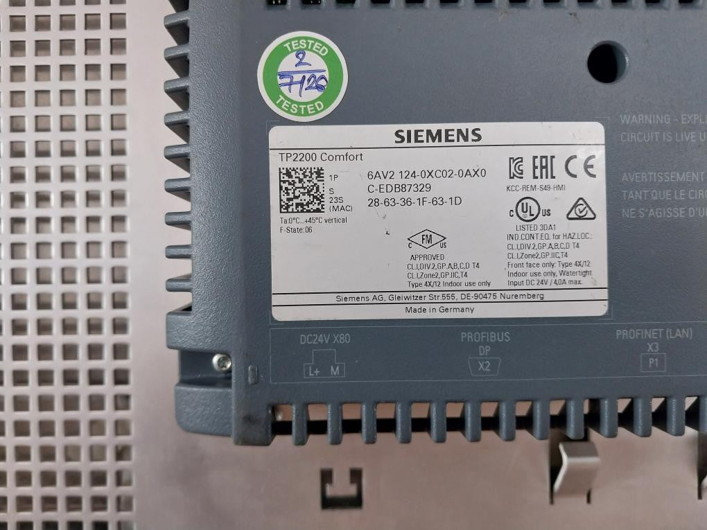 Siemens-Simatic-Hmi-Touch-Panel-Dc-24v-6av2-124-0xc02-0ax0-4