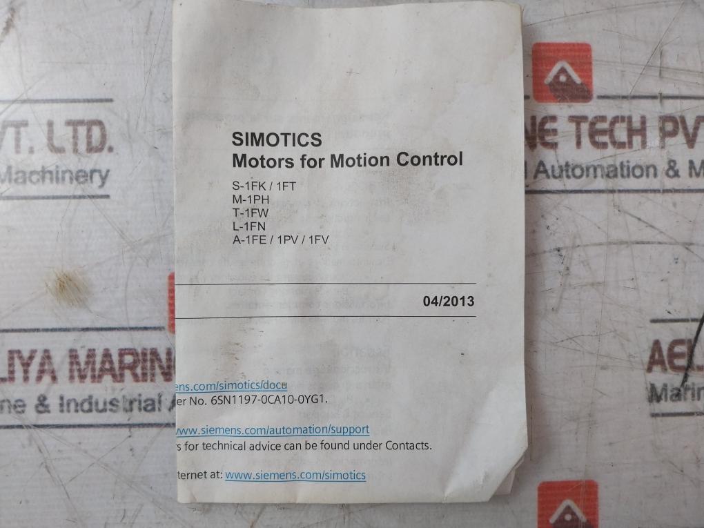 Siemens 1Fk7083-5Af71-1Fh3 Synchronous Servo Motor 6000Rpm Ip64