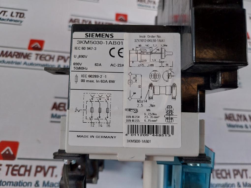 Siemens 3km5030-1ab01 Switch Disconnector Fuse