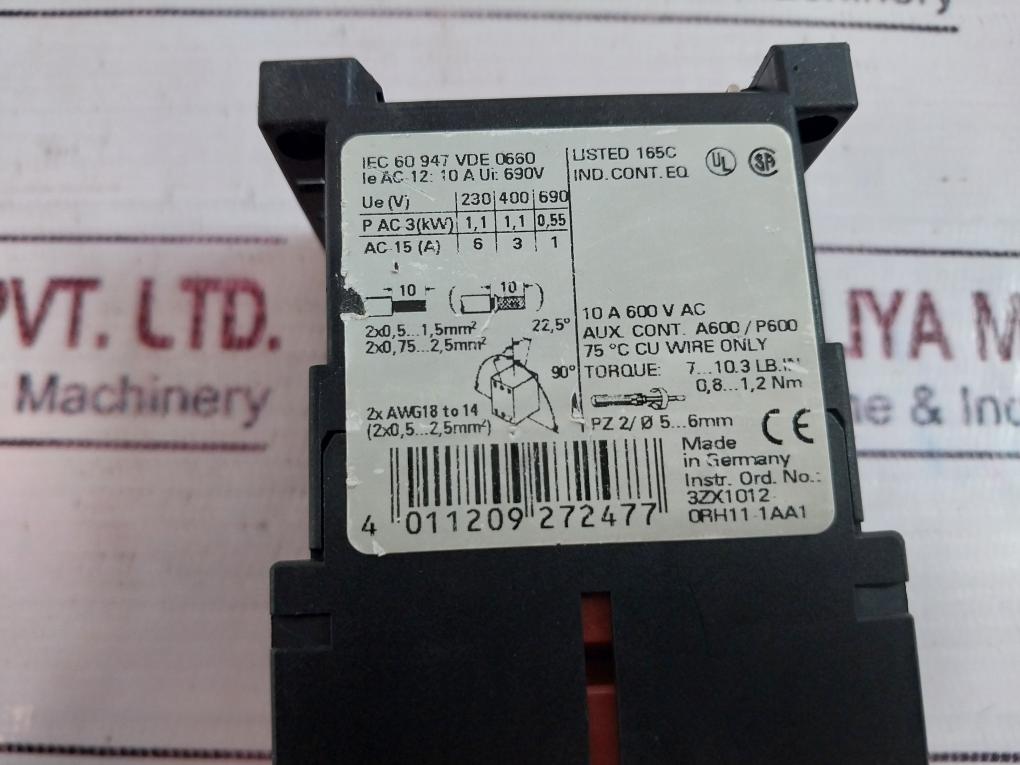 Siemens 3Rh1131-1Ap00 Auxiliary Contactor G/990430