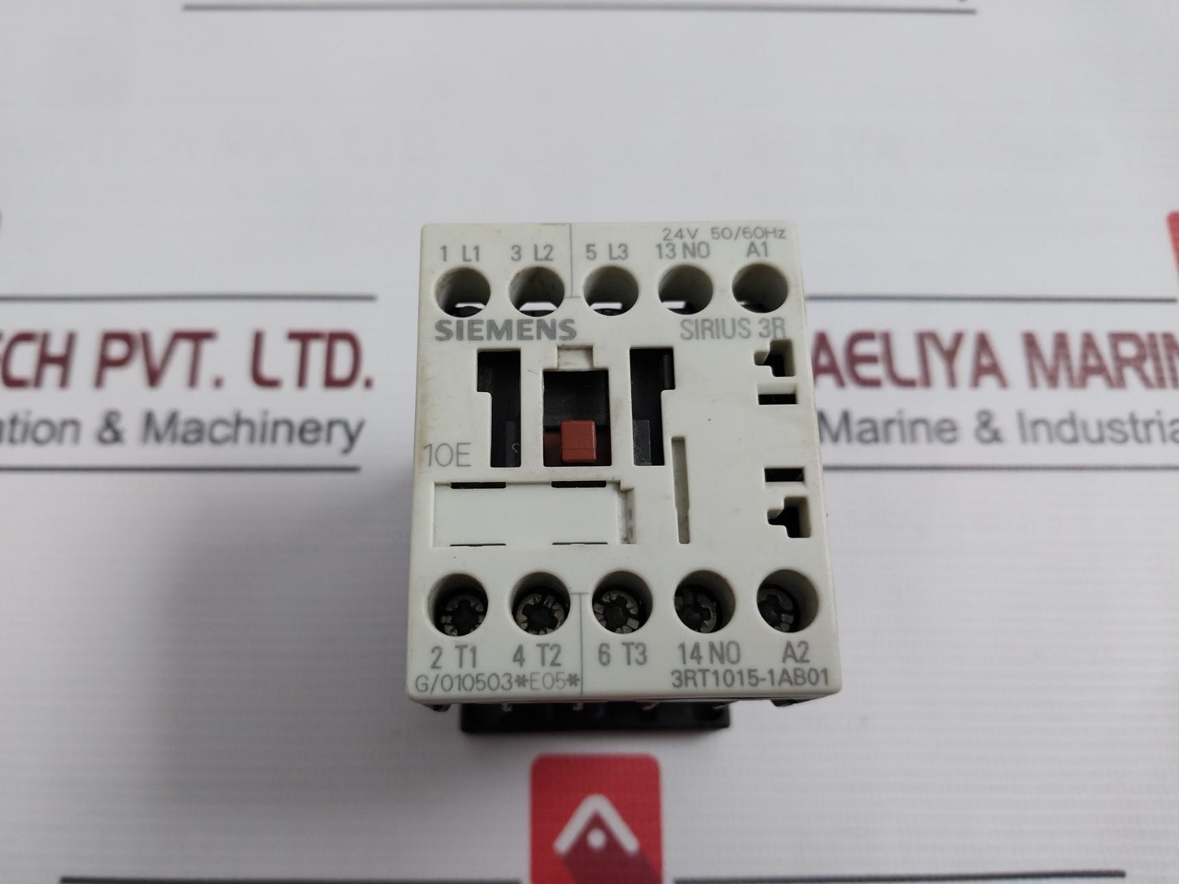 Siemens 3Rt1015-1Ab01 Power Contactor 24V 50/60Hz 16A 600Vac 5Ka