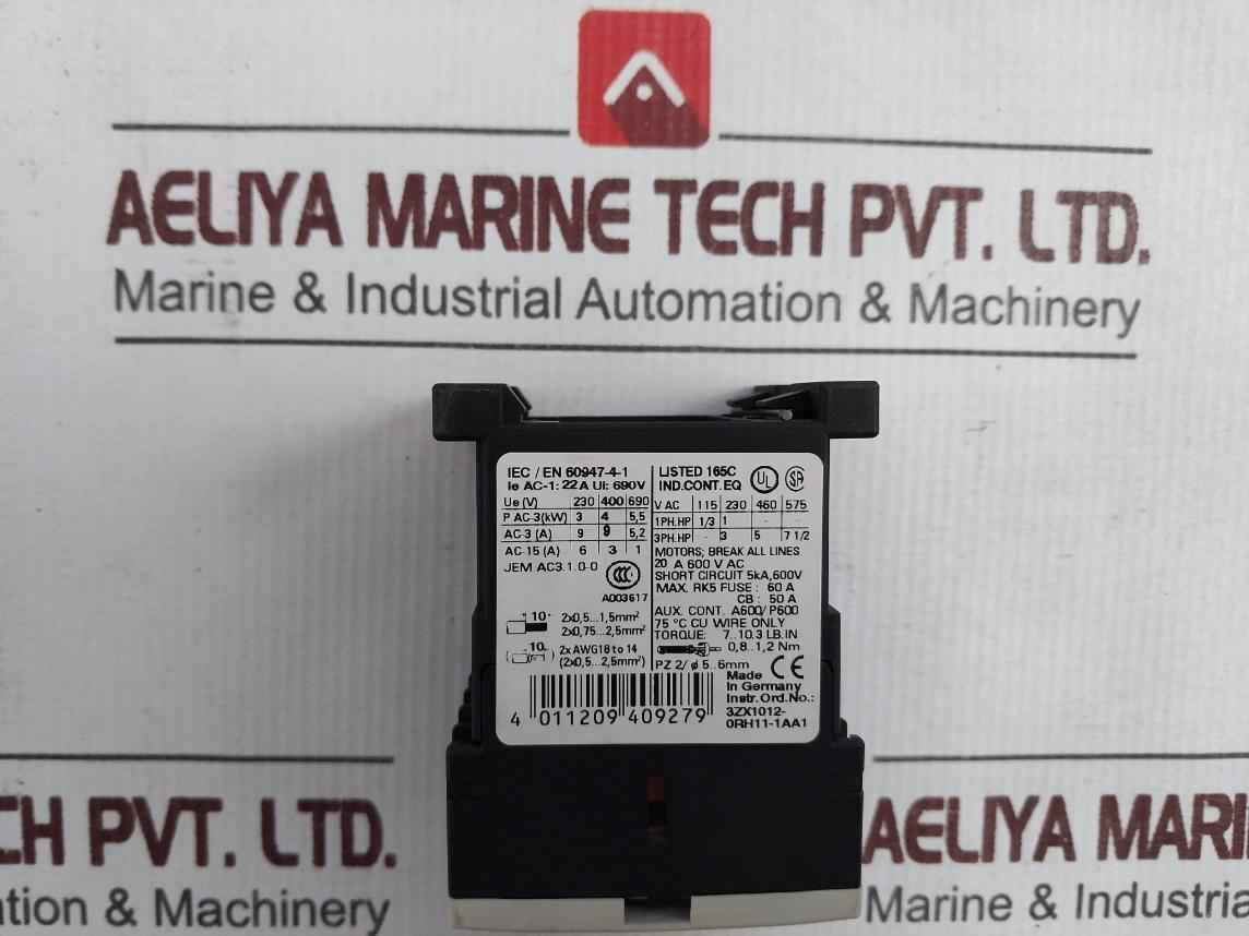 Siemens 3Rt1016-1Ap02-1Aa0 Sirius Contactor (Auto Switch Horizontal Way) 230Vac
