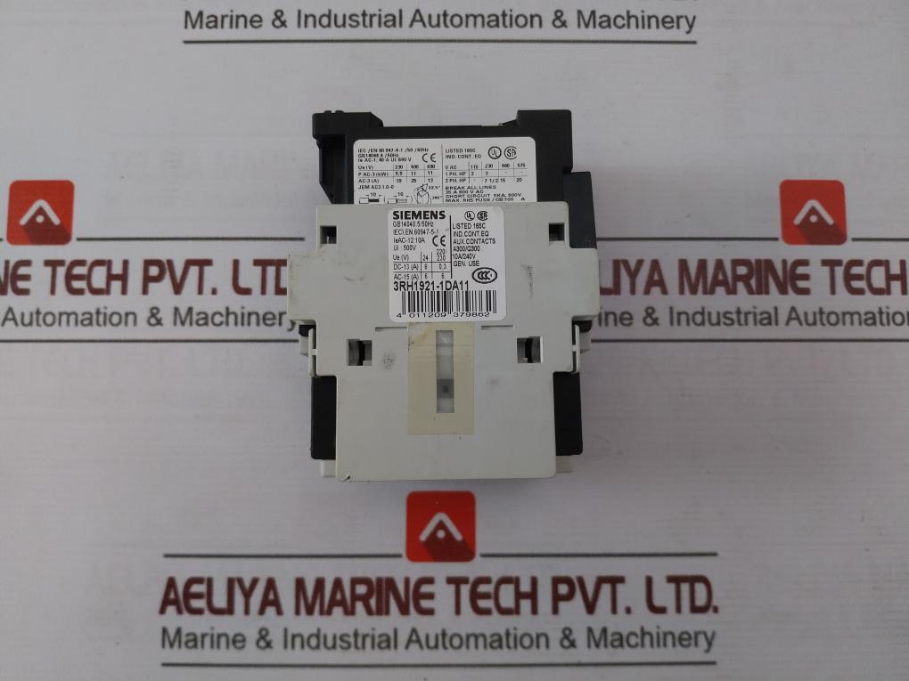 Siemens 3Rt1026-1B..0 Power Contactor 3Rh1921-1Da11 10A/240V