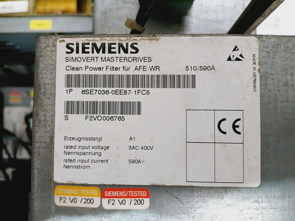 Siemens 3Rt1476-6...6 Clean Power Filter 1P 6Se7036-0Ed83-2Nb1 50/60Hz
