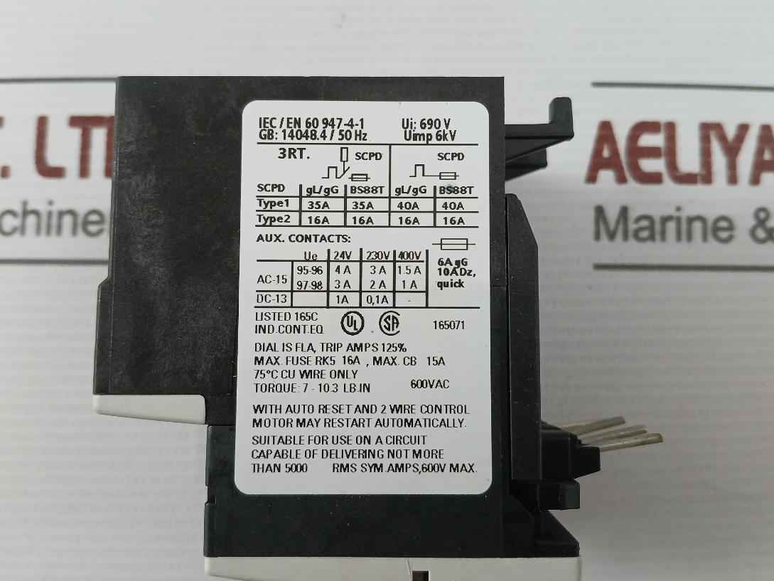 Siemens 3Ru1116-1Eb0 Thermal Overload Relay
