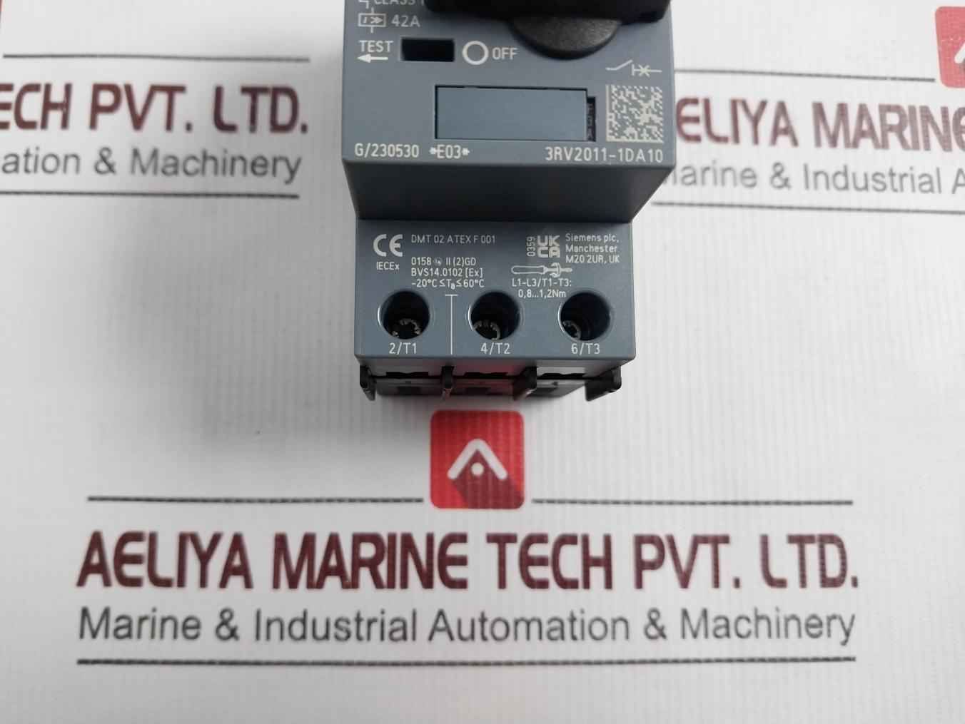 Siemens 3Rv2011-1Da10 Sirius Motor Protection Circuit Breaker 600V 50/60 Hz