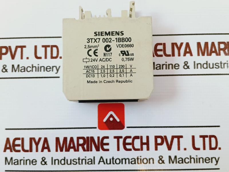 Siemens 3Tx7 002-1Bb00 24V Ac/Dc Relay 0.75W 2.5Mm2 509618Eqq