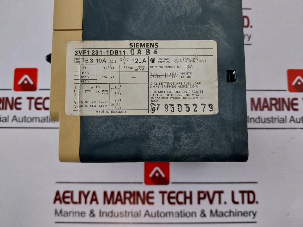 Siemens 3Vf1231-1Bd11-0Ab4 Circuit-breaker For Motor Protection