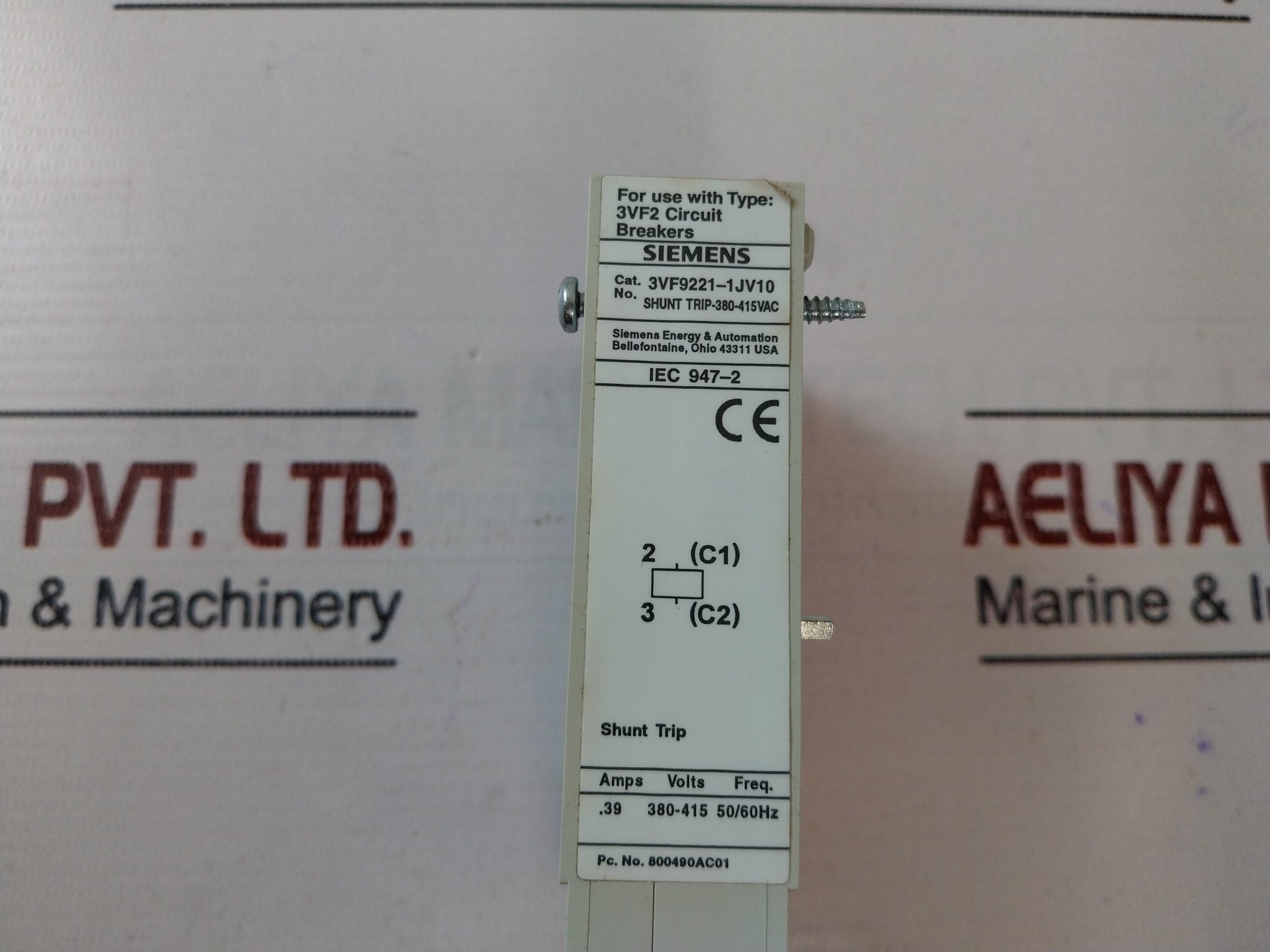 Siemens 3Vf9221-1Jv10 Auxiliary Switch/ Shunt Trip 50/60Hz 380-415 Ac